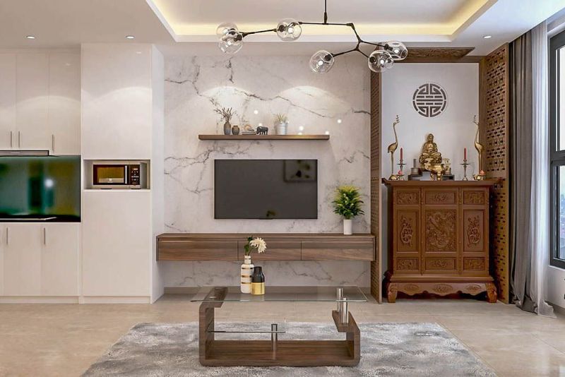 Có nên đặt tivi đối diện bàn thờ? Đặt tivi ở đâu phong thủy?