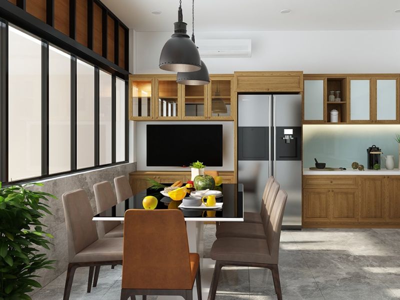 Vị trí đặt tivi trong phòng bếp giúp vận khí hanh thông