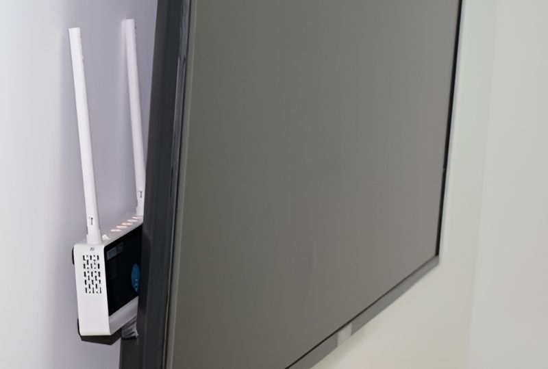 Không nên đặt ở giữa tường và tivi